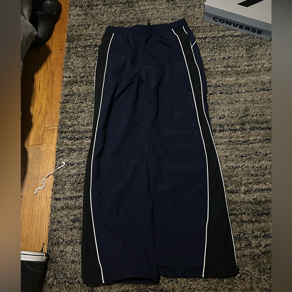 Hollister Navy Blue Sweatpants with White Stripes